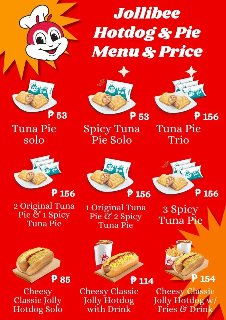 Jolly Hotdog & Pies Menu