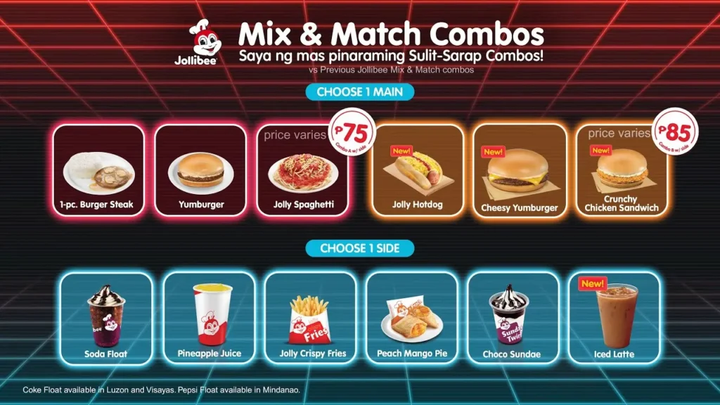 Jollibee Mix and Match Menu