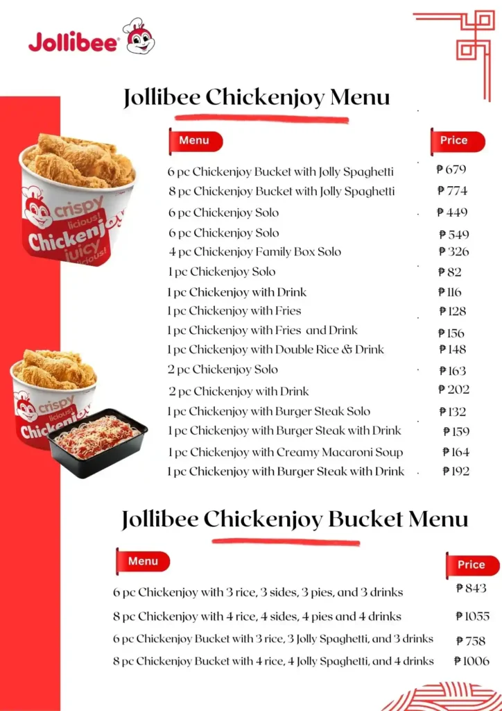 jollibee chickenjoy menu