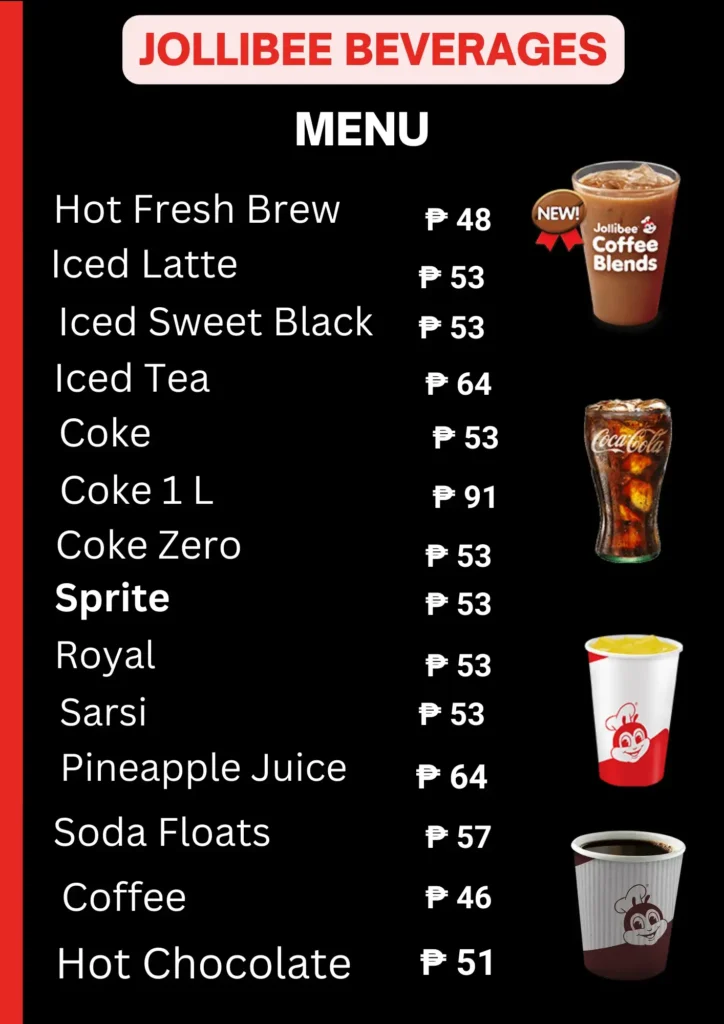 jollibee menu beverages