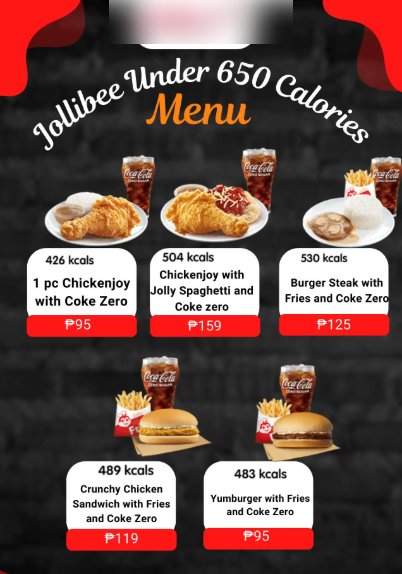 jollibee menu calories menu