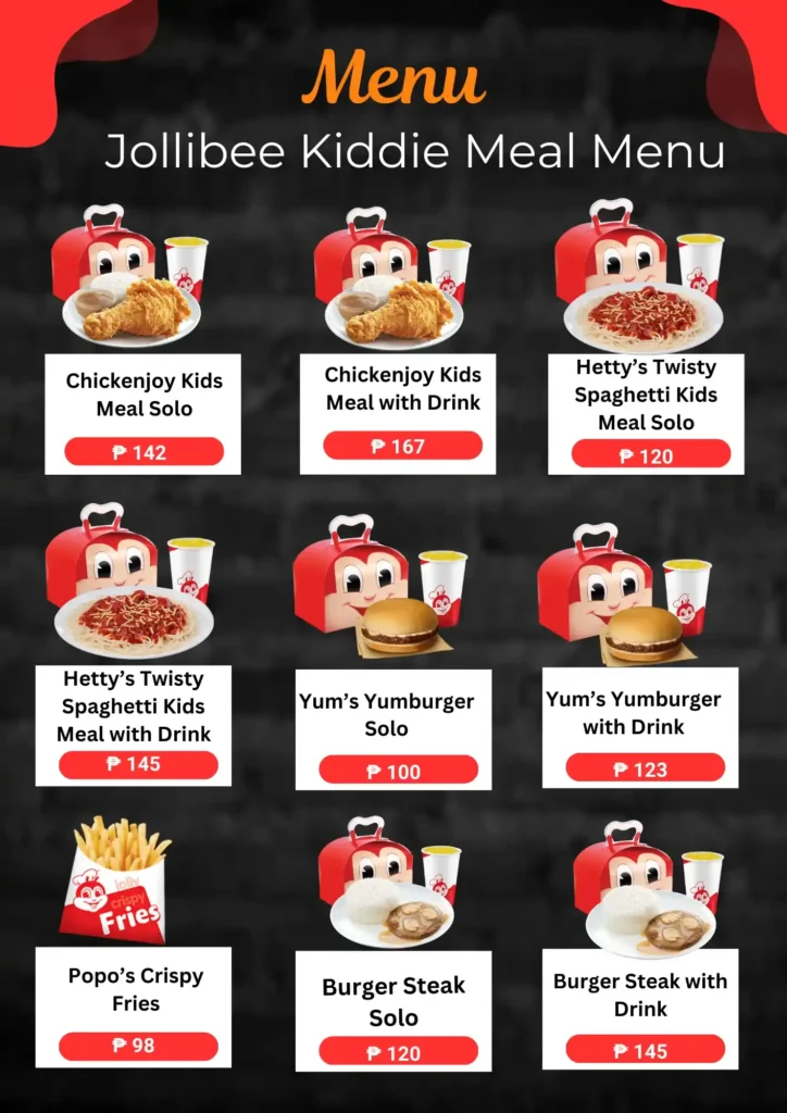 jollibee menu kiddie menu