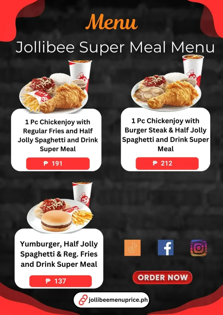 jollibee super meal menu
